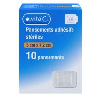 10 pansements stériles 4cm x 7,2cm