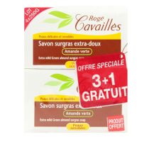 Savon surgras amande verte 3x250g + 1 offert