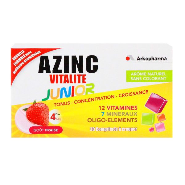 Azinc junior vitalité 30 comprimés - fraise