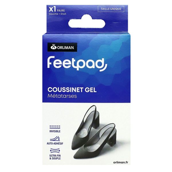 FeetPad 2 coussinets gel métatarses gauche et droit taille unique