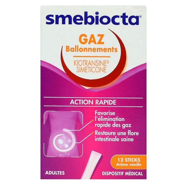 Smebiocta gaz ballonnements vanille 12 sticks