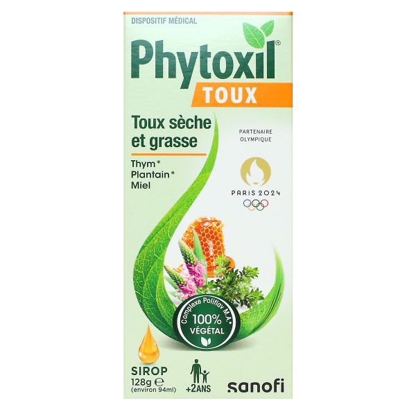 Toux sèche et et grasse thym plantain miel sirop 94ml