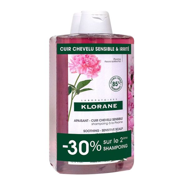 Shampooing apaisant et anti-irritant pivoine 2x400ml