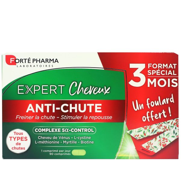 Expert cheveux anti-chute 3 mois 90 comprimés