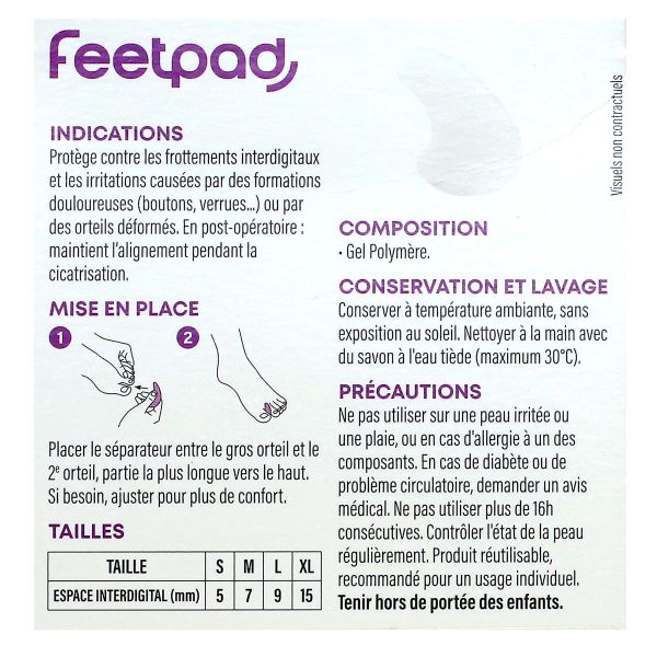 FeetPad 2 séparateurs gel demi-lune taille L