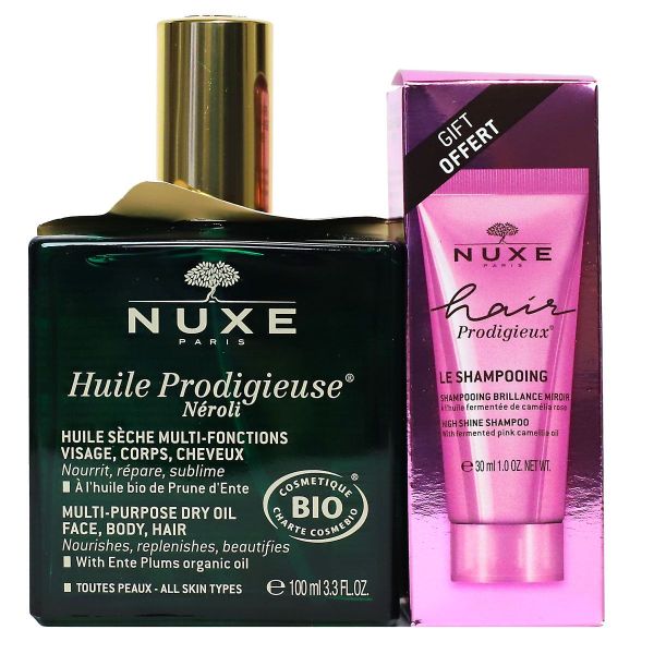 Huile Prodigieuse néroli 100ml + Hair prodigieux shampoing offert