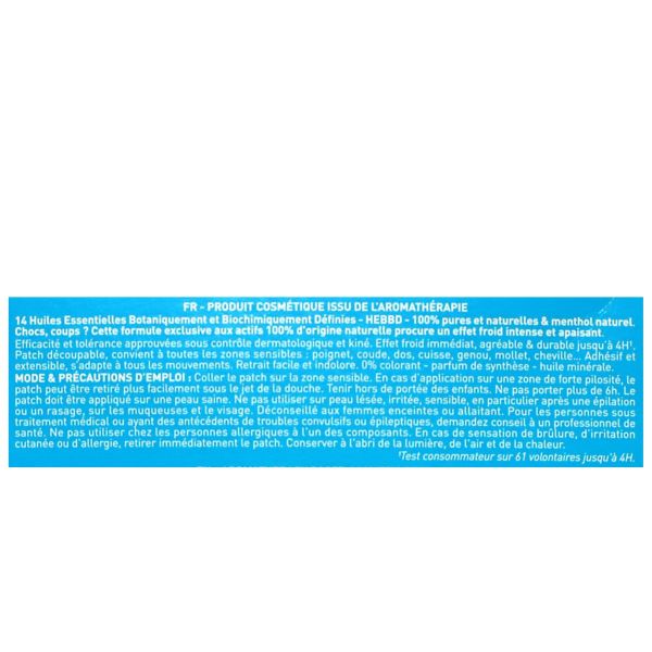 Cryo Pure 3 patchs froids aux huiles essentielles découpables