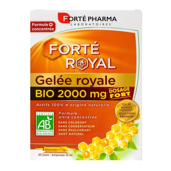 Gelée royale 2000mg bio 20 ampoules