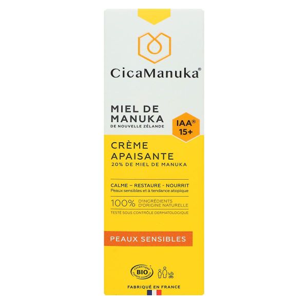 Miel de Manuka IAA15+ crème apaisante bio peau sensible 75ml