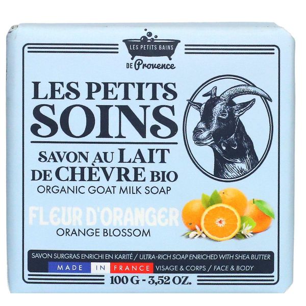 Les petits soins savon au lait de chèvre bio fleur d'oranger 100g