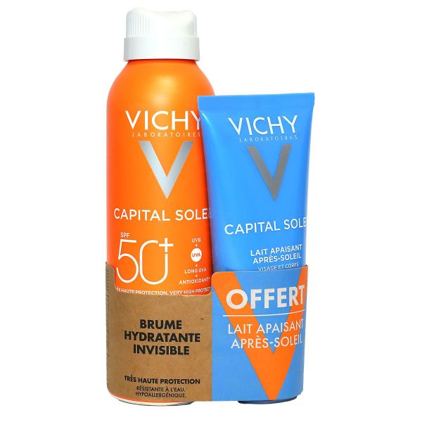 Capital Soleil brume invisible SPF50 200ml + lait 100ml offert