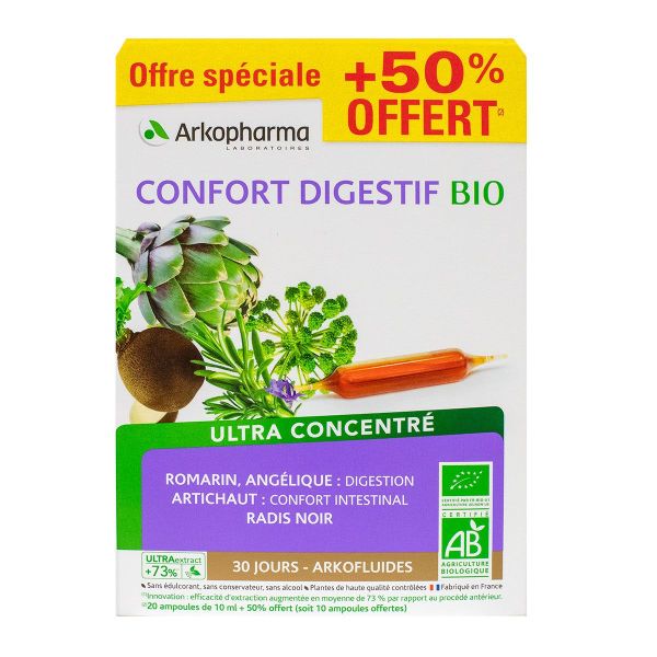 Confort digestif bio ultra concentrée 30 ampoules