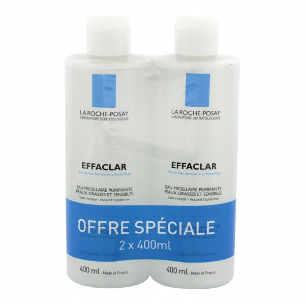 Effaclar eau micellaire peau grasse 2x400ml