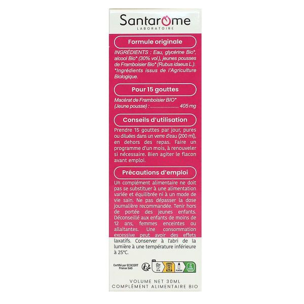 Framboisier 1 bourgeon bio et frais 30ml