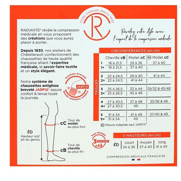 Jarfix chaussettes détente noir moyen taille 2