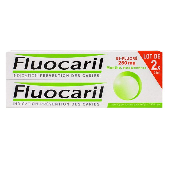 Bi-fluoré 250mg dentifrice menthe 2x75ml