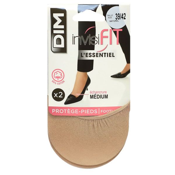 InvisiFit protège-pieds femme beige échancrure médium T39/42