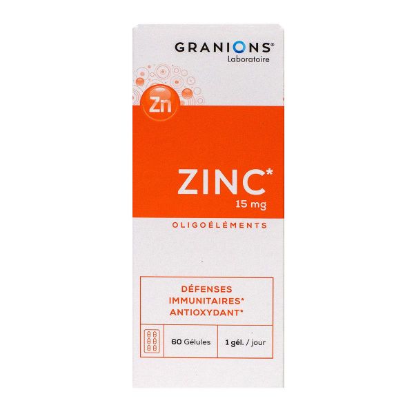 Zinc 15mg oligoéléments 60 gélules