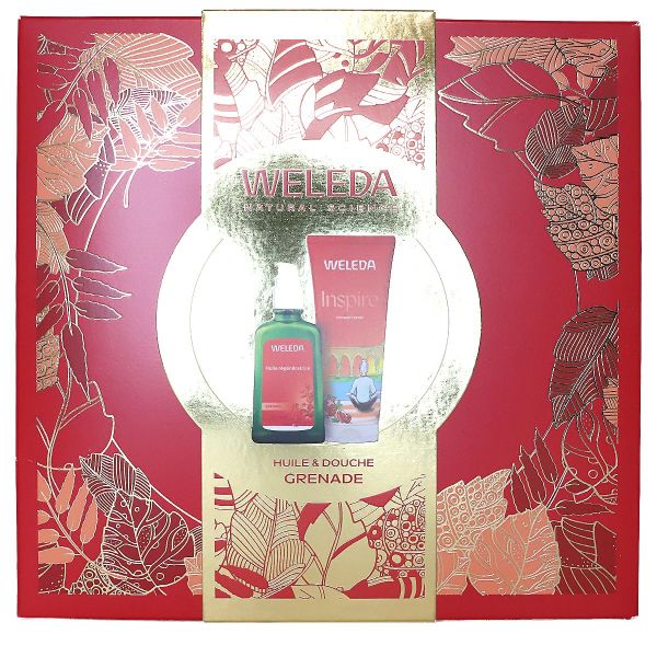 Coffret huile regeneratrice grenade 100ml + Inspire creme douche éveil sens 200ml
