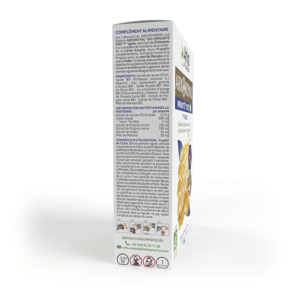 Arkoroyal immunité fort miel 20 ampoules