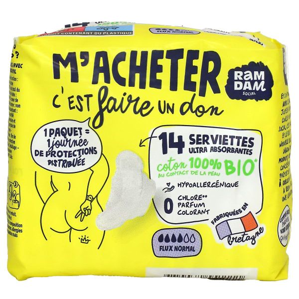 M'acheter 14 serviettes ultra absorbantes flux normal
