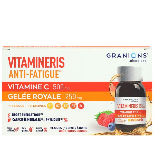 Vitamineris anti-fatigue Vitamine C et gelée royale 10 Shots