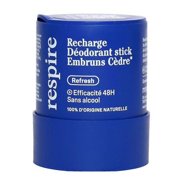 Refresh deodorant stick embruns cèdre recharge bio 50g