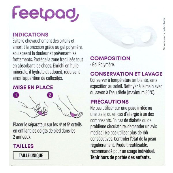 FeetPad 1 séparateur et protecteur 4eme et 5 eme orteils taille unique