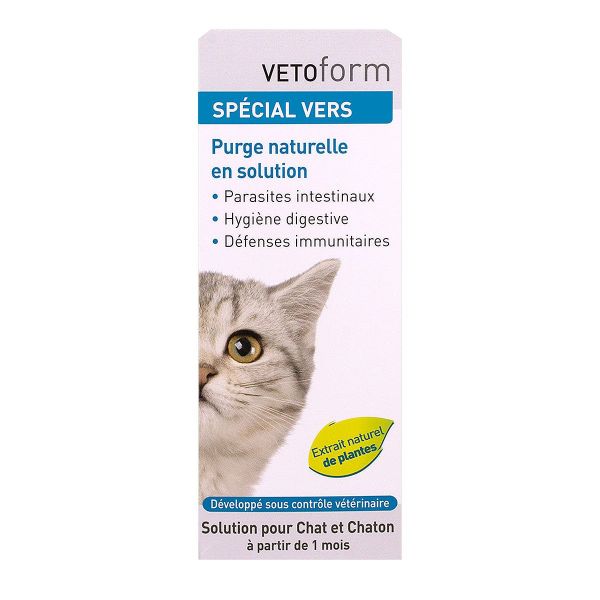 Spécial vers solution pour chat & chaton 50ml