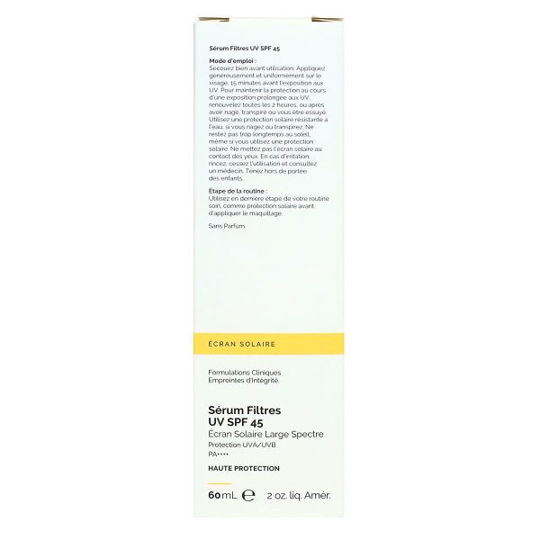 Solaire serum filtres UV SPF45 visage toute peau 60ml