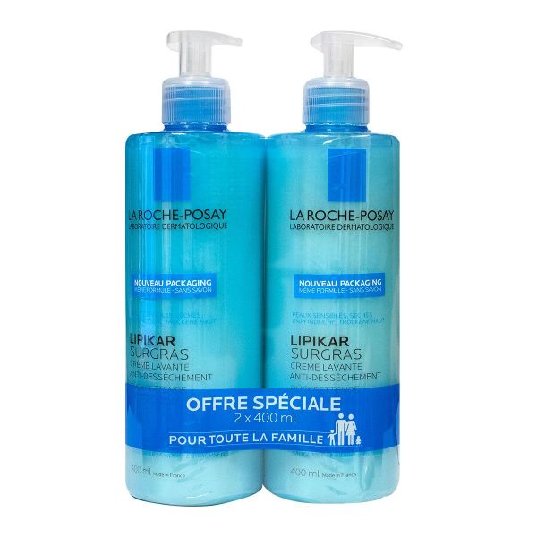 Douche-crème surgras Lipikar 2x400ml